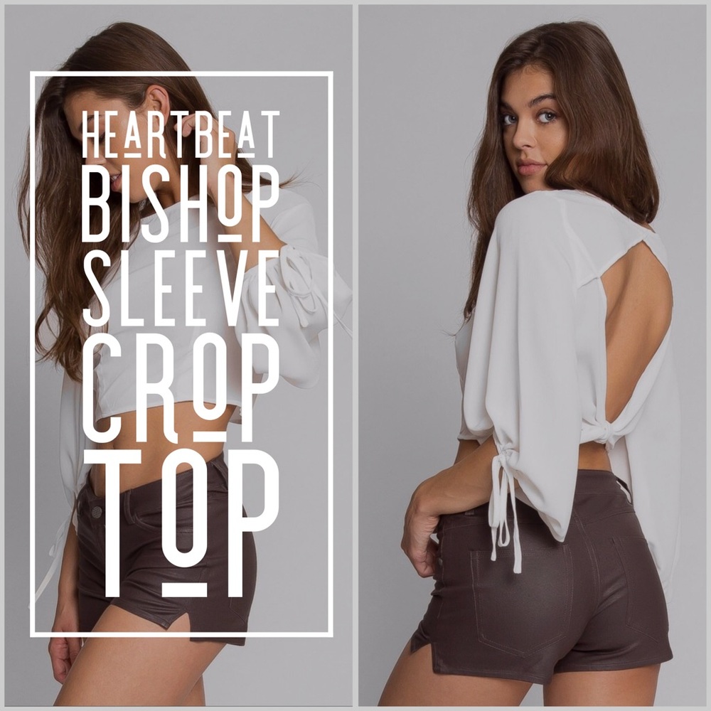 Heartbeat Bishop Sleeve Crop Top